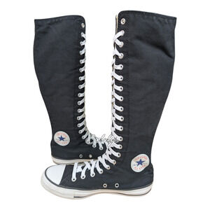 Converse 2012 OG XXHI Knee High Black White Elastic Laced Canvas Sneaker Boot 9